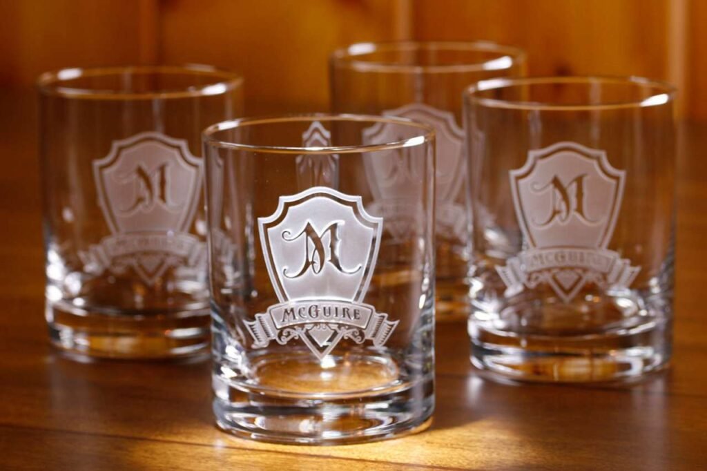 Laser logo for Whiskey Glasses