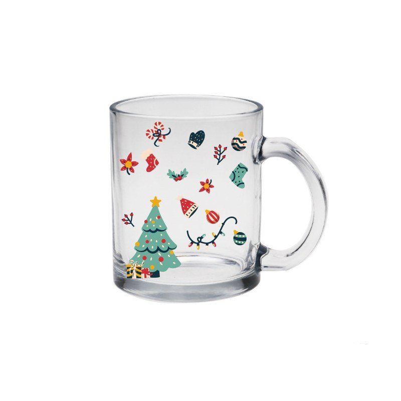 12oz Christmas Glass Mugs