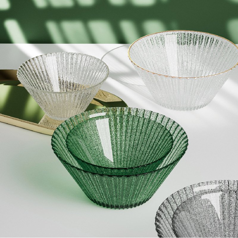 Glass Salad Bowls Green Color