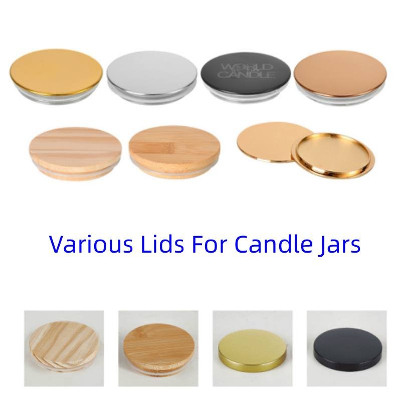 Various lids for candle jars