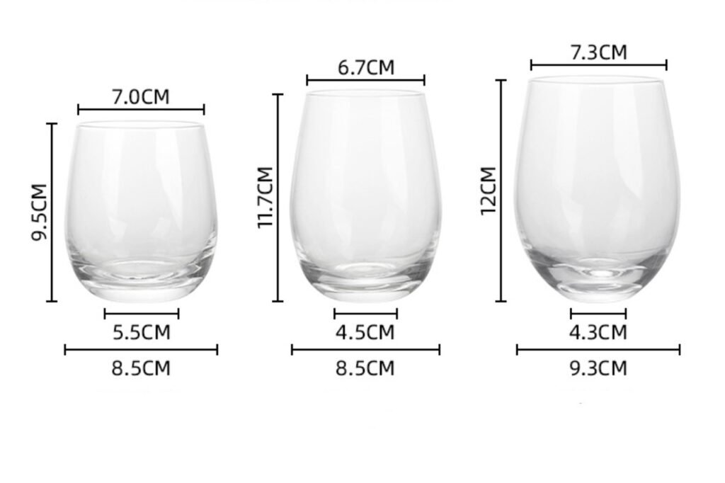 Custom Bar Glasses Dimension