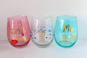 Soda lime glass custom wine glasses