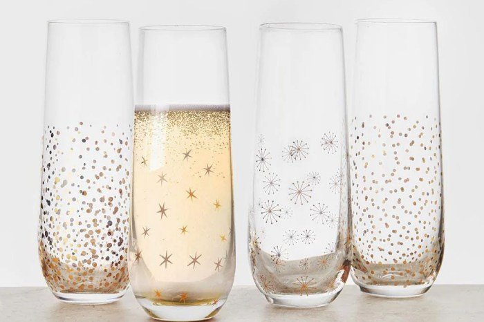 Verres à champagne sans pied personnalisés