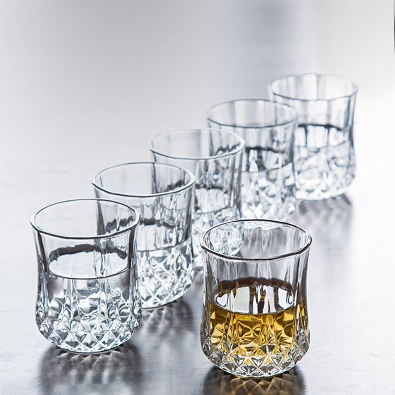 Vintage Whiskyglas-Set im Diamantschliff (5)